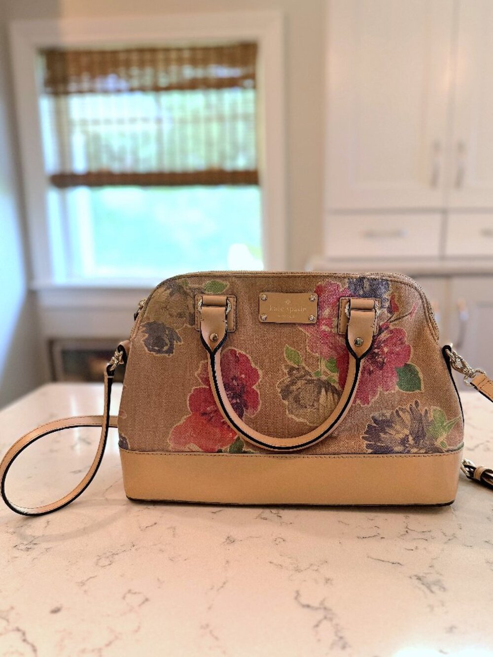 Kate Spade Grove Street Floral Maise Satchel Crossbody Purse EUC
